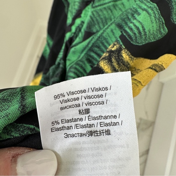 GANNI Ruched Floral Print Stretch Jersey Mini Dress Size 4 - Picture 13 of 15